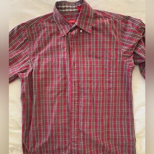 IZOD Men's Red Plaid Shirt